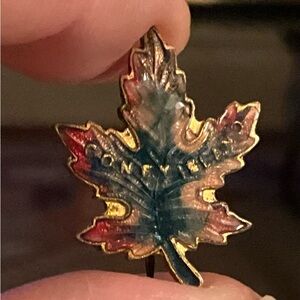Coney Island Commemorative Petite Enamel Leaf Pin Brooch Souvenir